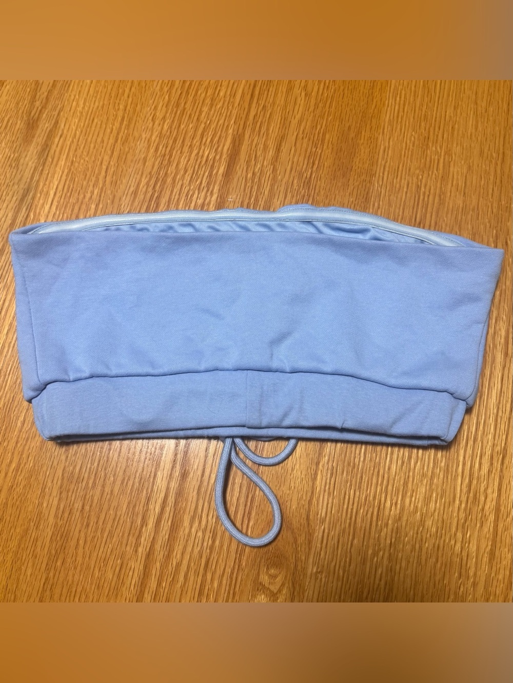 Revolve superdown Light Blue Strapless Drawstring Crop Top - Picture 5 of 6